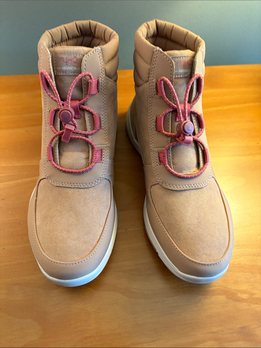 Ryka Amanda Tan & Pink Suede Ankle Boots Women’s Size 7